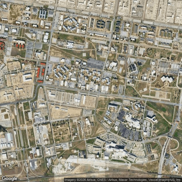 Current Google Satellite Image of Fort Hood, Texas