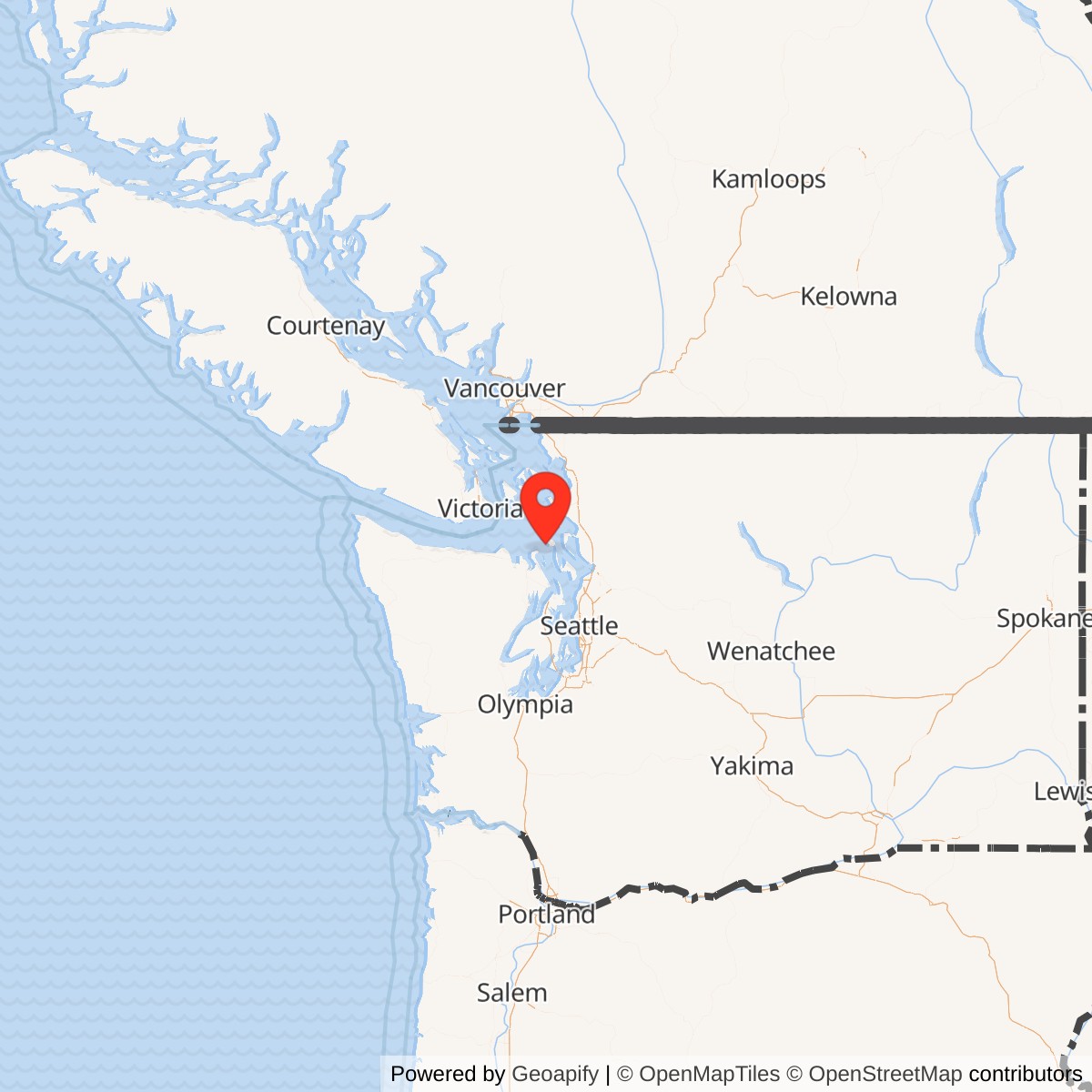 Map showing location of Fort Casey, Washington