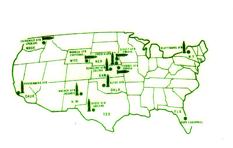 Map of Atlas Missile Deployment Locations