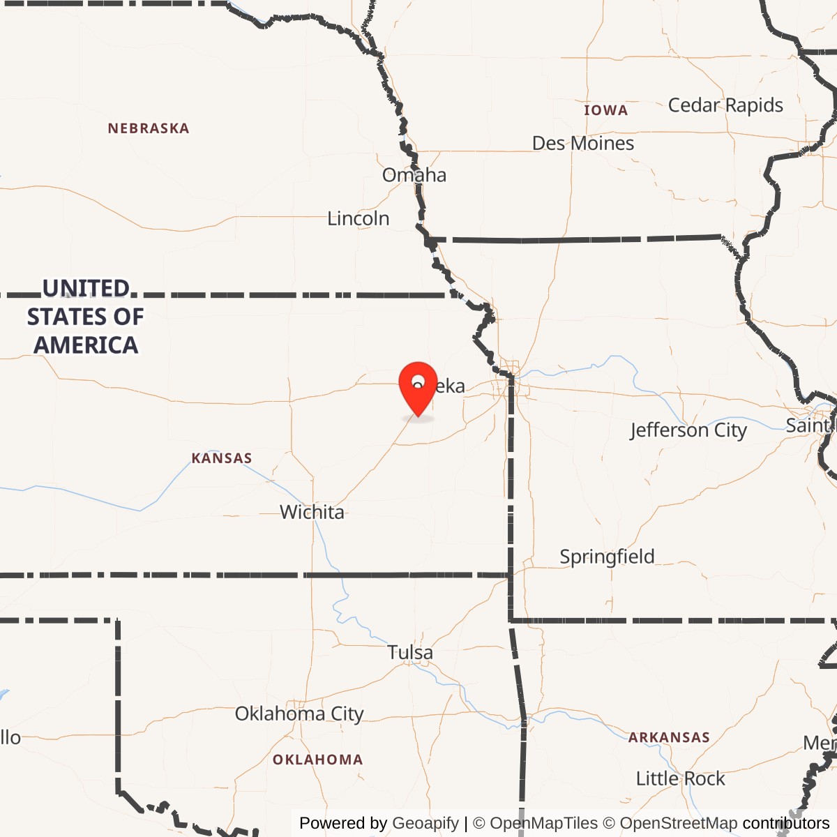 Map showing location of Atlas E Site 548-4, Kansas