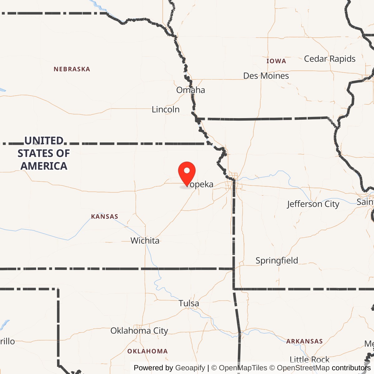 Map showing location of Atlas E Site 548-6, Kansas