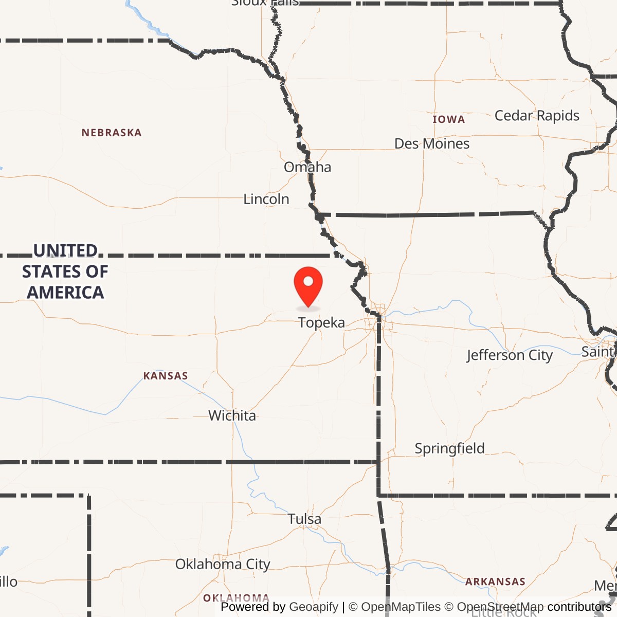 Map showing location of Atlas E Site 548-8, Kansas