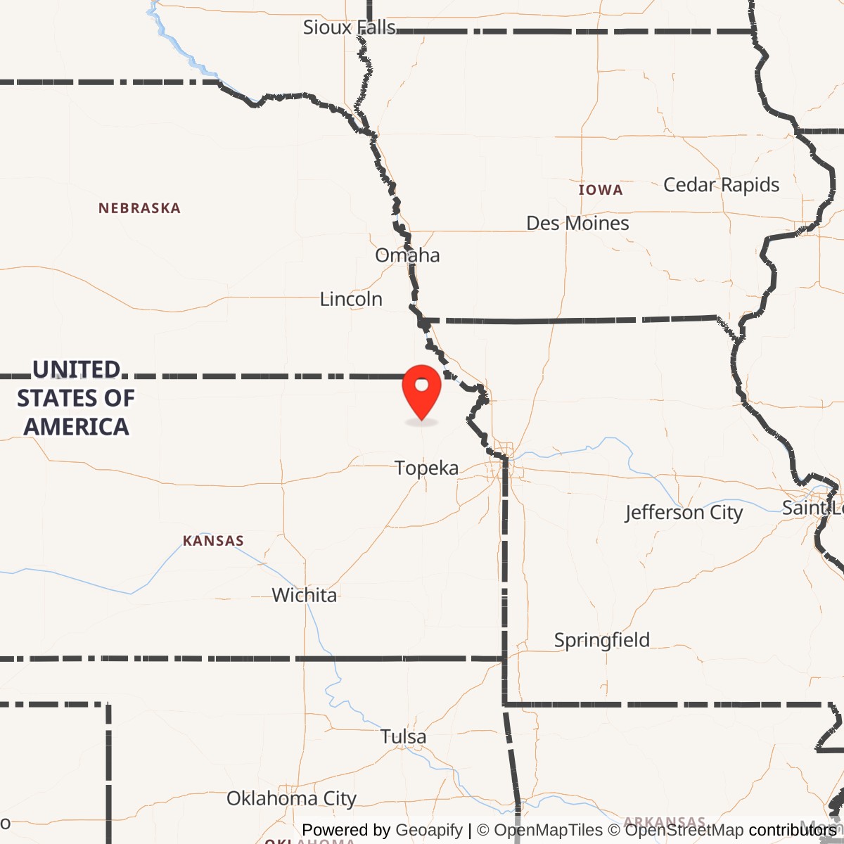 Map showing location of Atlas E Site 548-9, Kansas