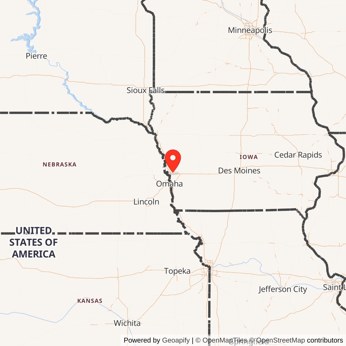 Map showing location of Atlas D Site 549-C, Iowa