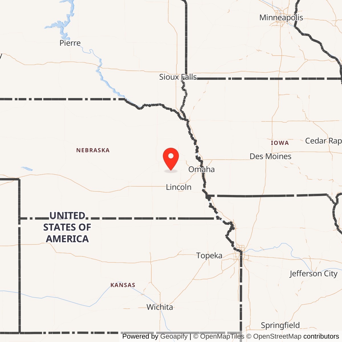 Map showing location of Atlas F Site 551-12, Nebraska