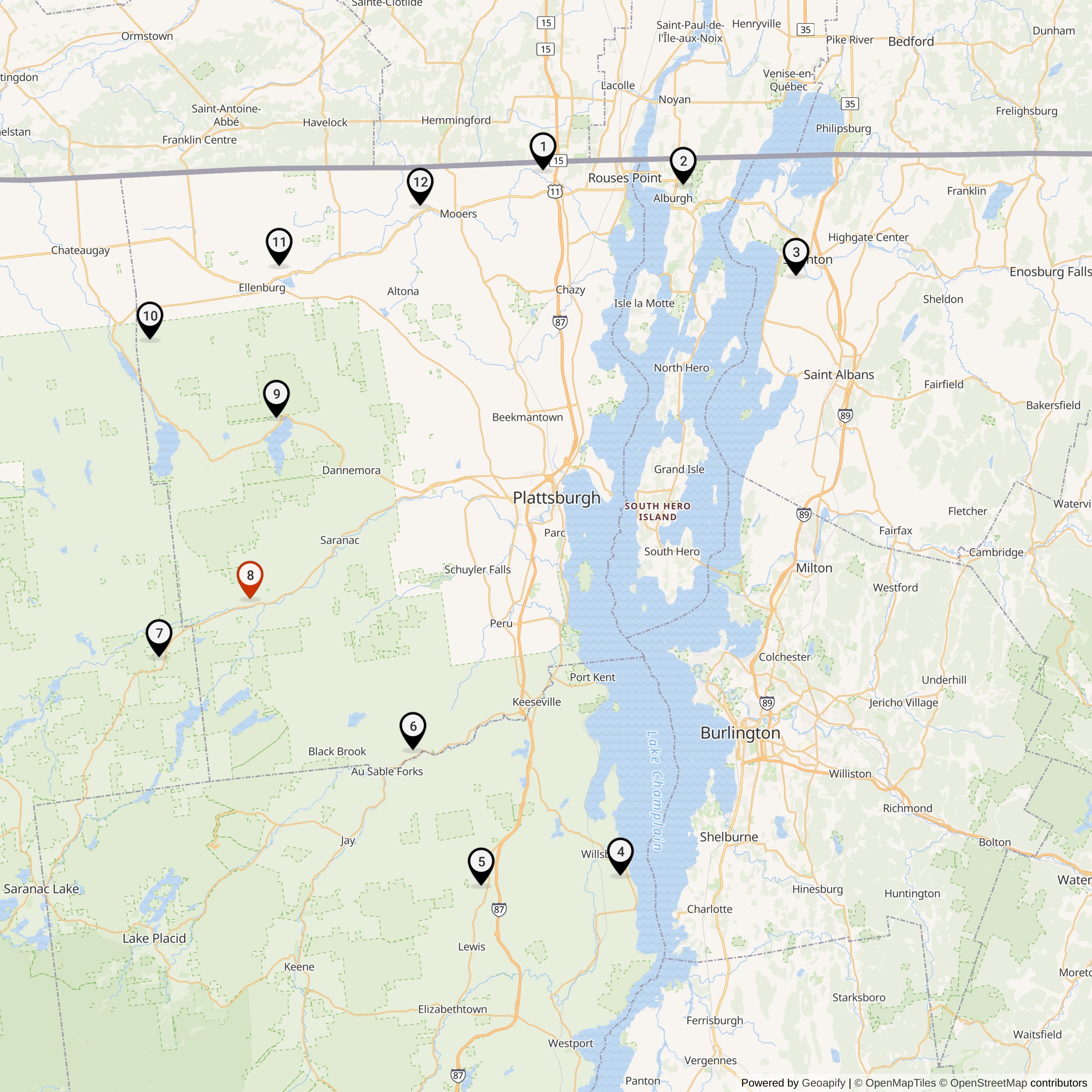 Map Showing 556th Strategic Missile Squadron Atlas F Missile Silo Locations