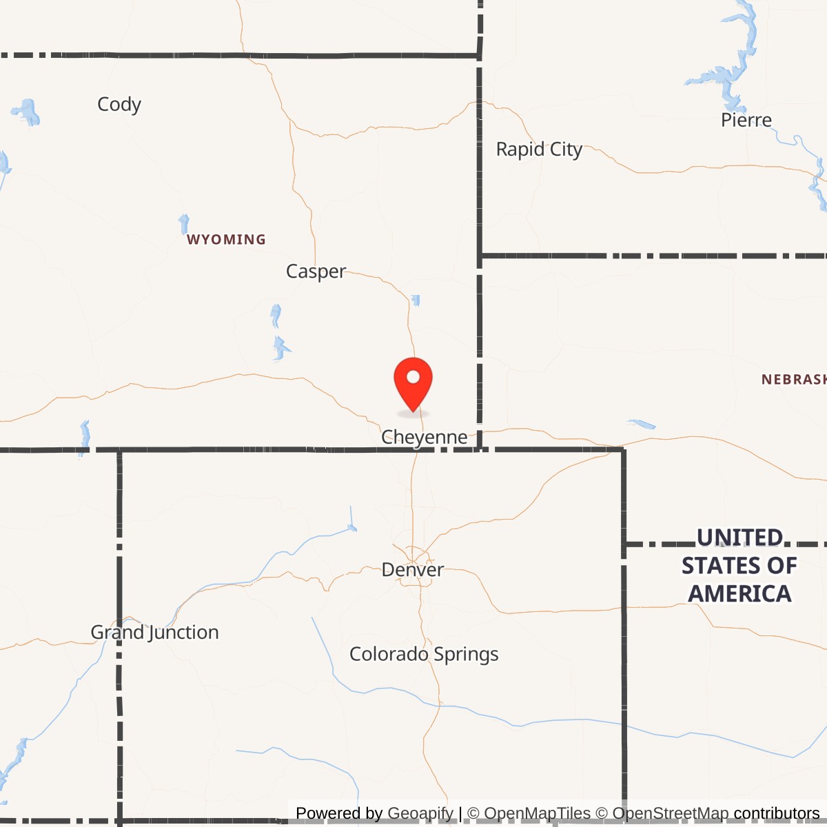 Map showing location of Atlas D Site 564-B, Wyoming