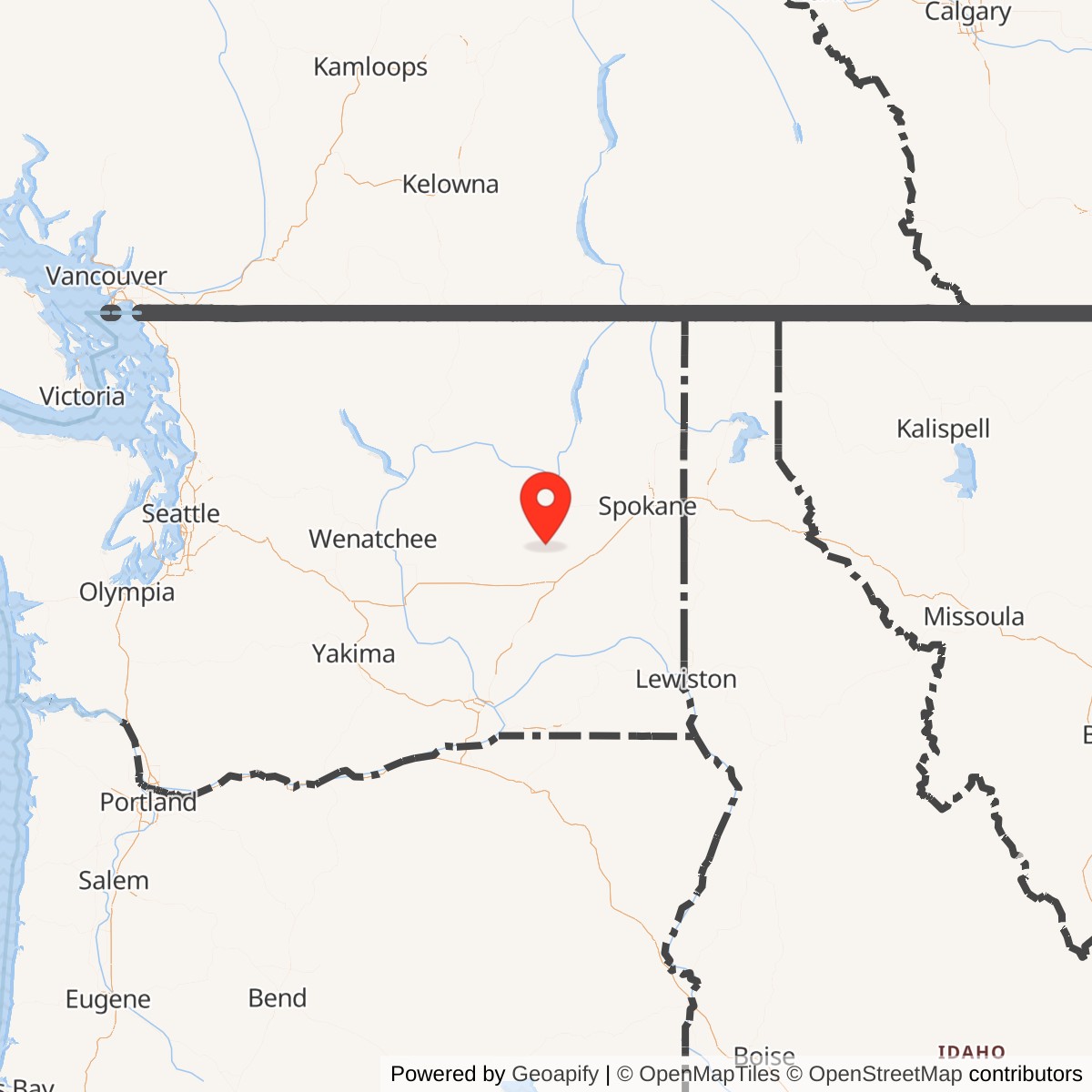 Map showing location of Atlas E Site 567-5, Washington