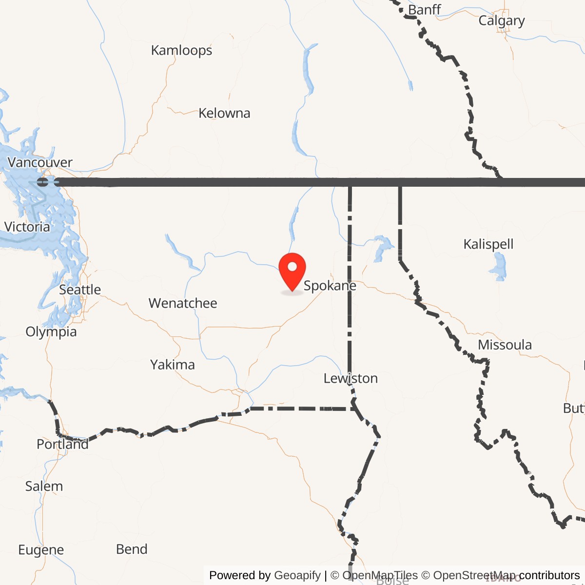 Map showing location of Atlas E Site 567-6, Washington