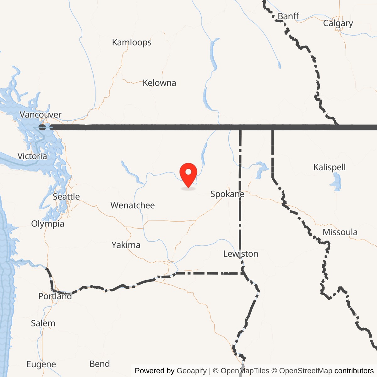 Map showing location of Atlas E Site 567-7, Washington