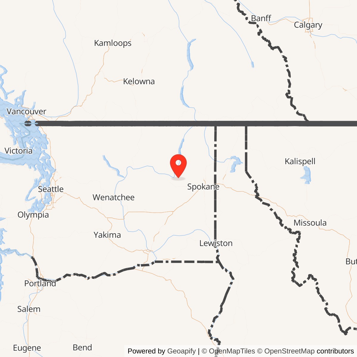 Map showing location of Atlas E Site 567-8, Washington