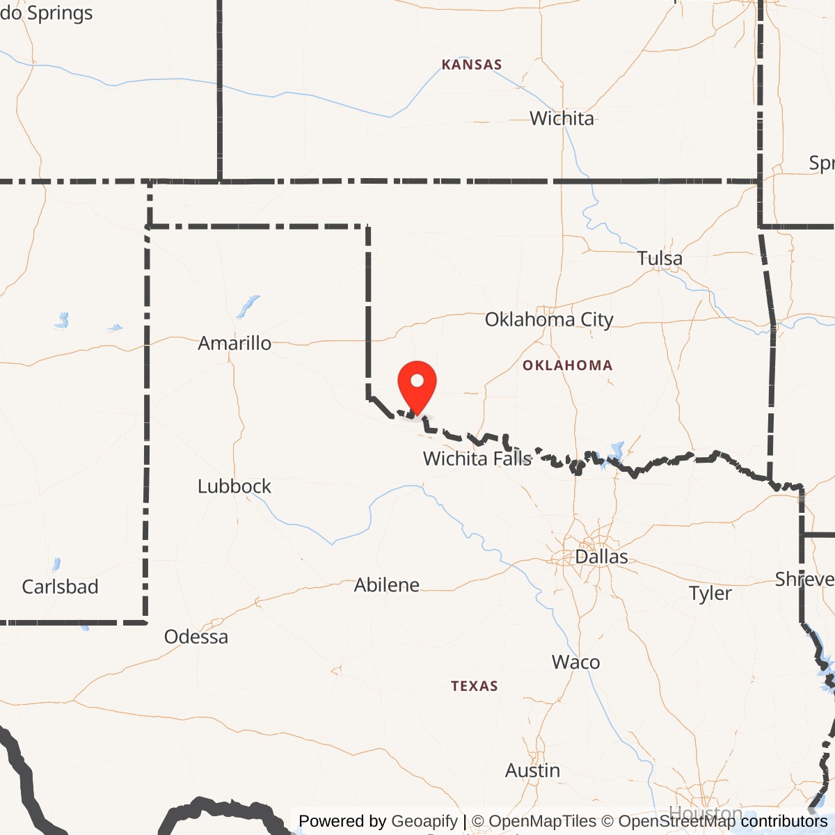 Map showing location of Atlas F Site 577-7, Texas