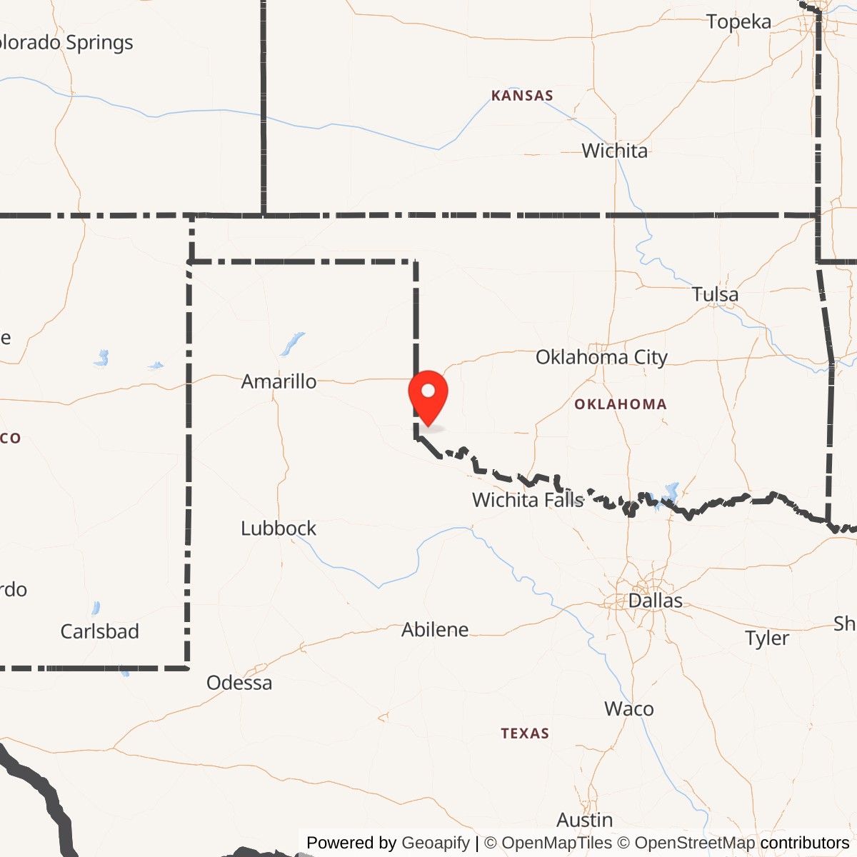 Map showing location of Atlas F Site 577-9, Oklahoma