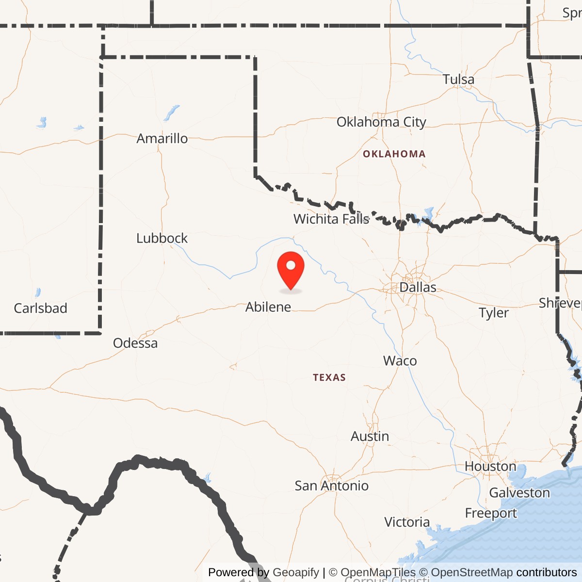 Map showing location of Atlas F Site 578-2, Texas