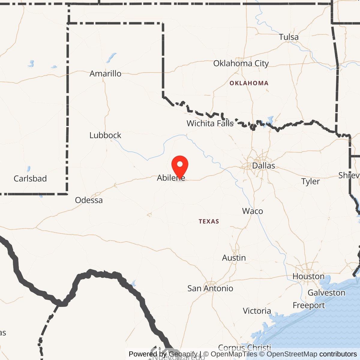 Map showing location of Atlas F Site 578-3, Texas