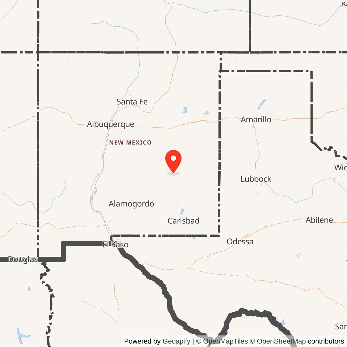 Map showing location of Atlas F Site 579-12, New Mexico