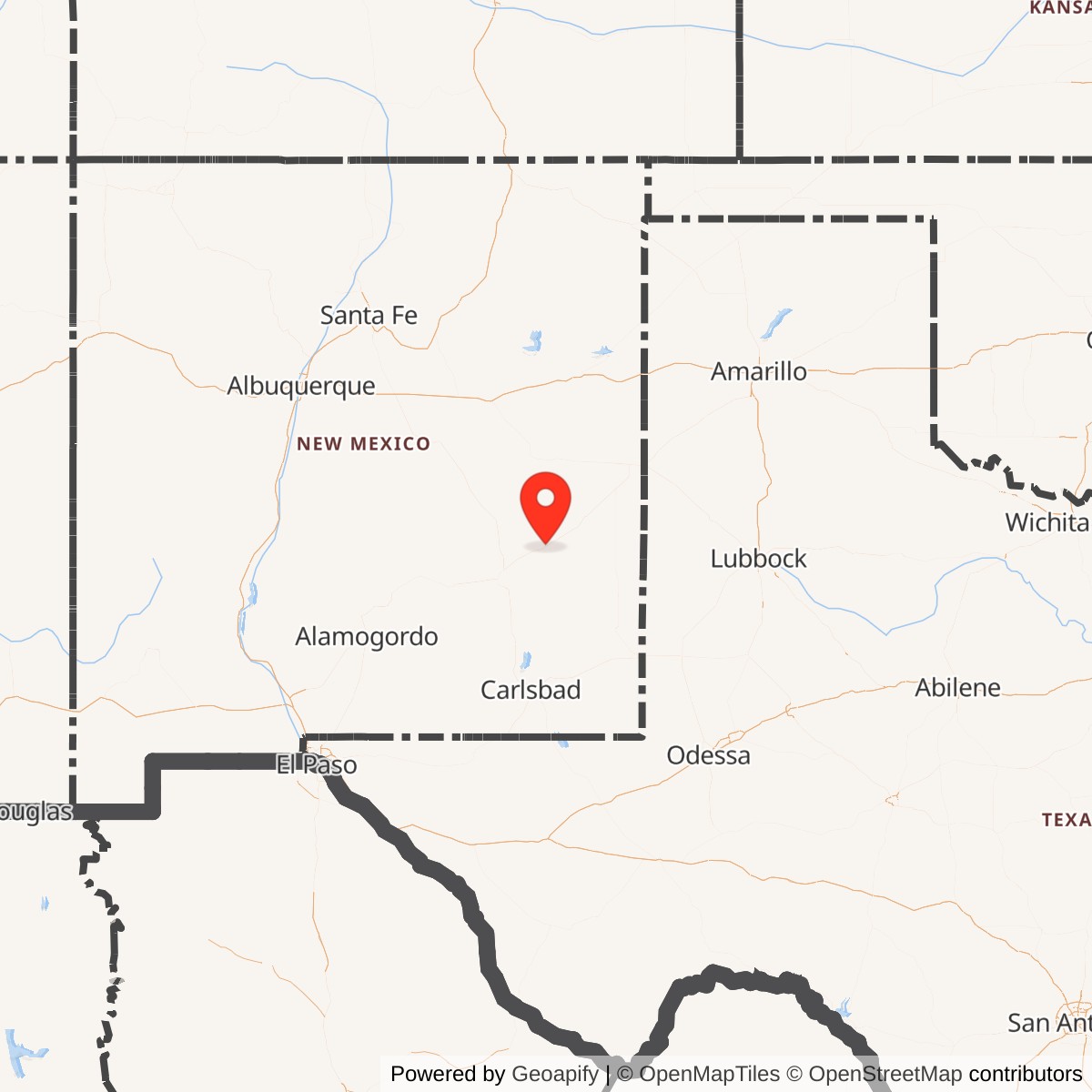 Map showing location of Atlas F Site 579-3, New Mexico