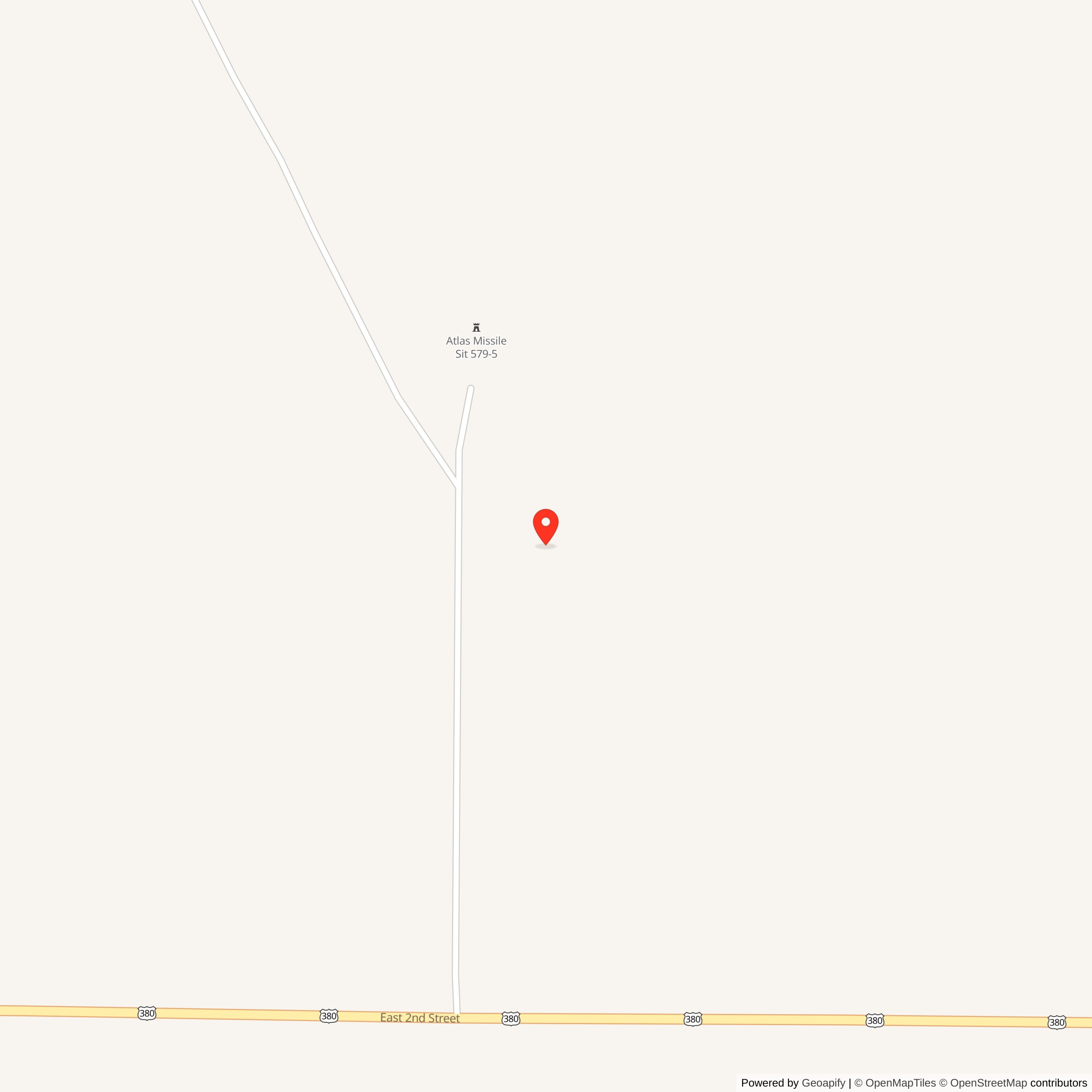 Map showing location of Atlas F Site 579-5, New Mexico