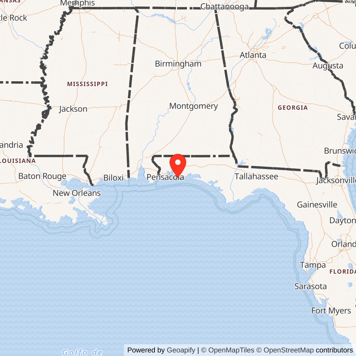 Map showing location of Hurlburt Field BOMARC Missile Test Launch Facility / Santa Rosa Island Test Site, Florida