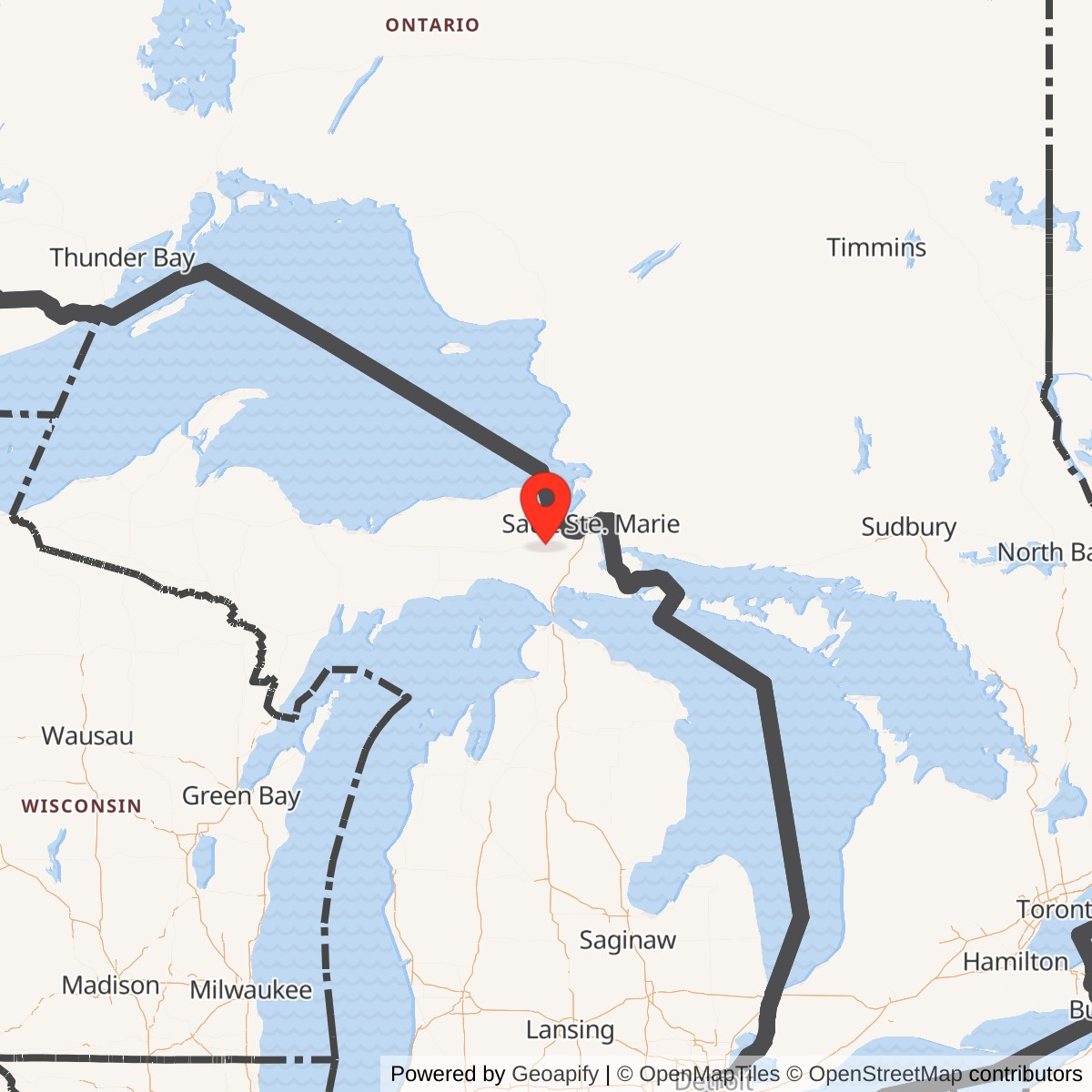 Map showing location of Kincheloe Air Force Base BOMARC Missile Site / Raco Missile Site, Michigan