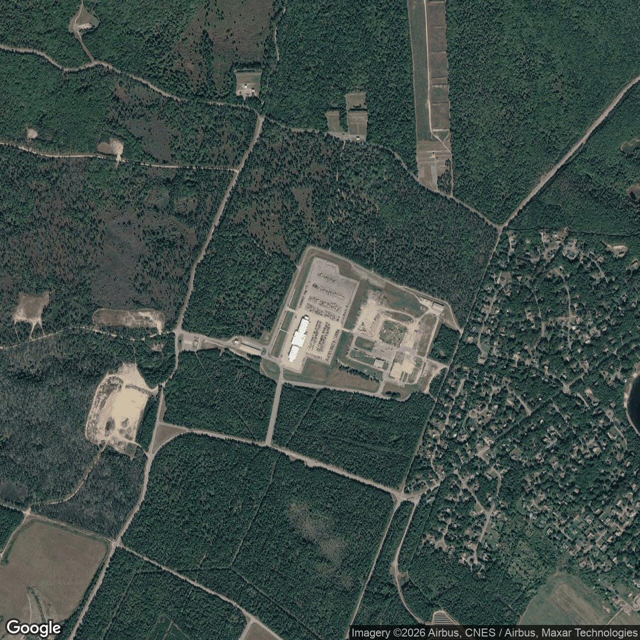 Current Google Satellite Image of Otis AFB BOMARC Missile Launch Facility, Massachusetts