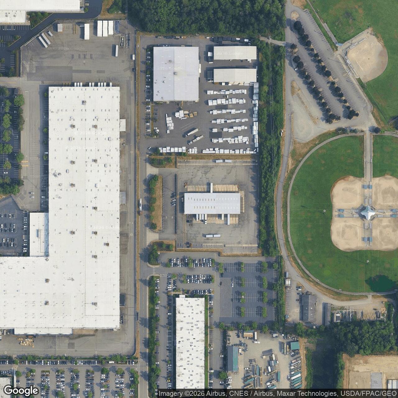 Current Google Satellite Image of Paine Field BOMARC Missile Launch Facility, Washington