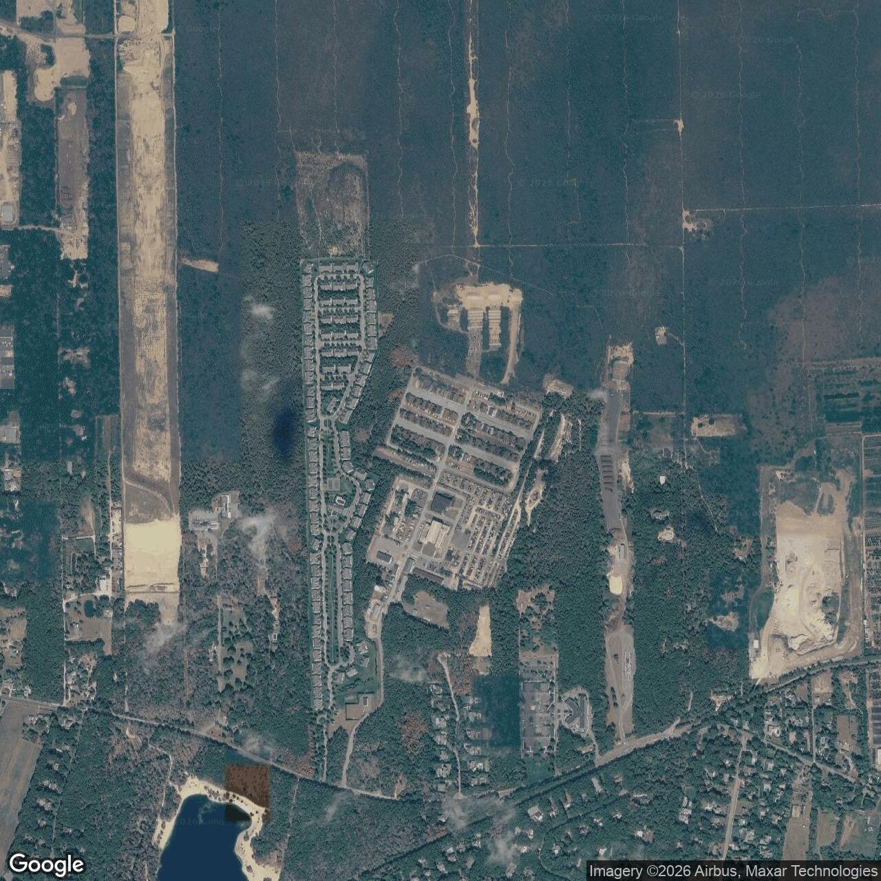 Current Google Satellite Image of Suffolk County Air Force Base BOMARC Missile Annex, New York