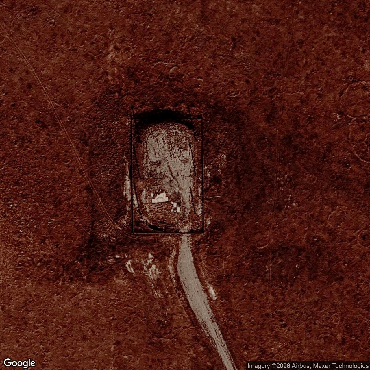 Current Google Satellite Image of Minuteman / Peacekeeper Launch Facility P-04, Wyoming