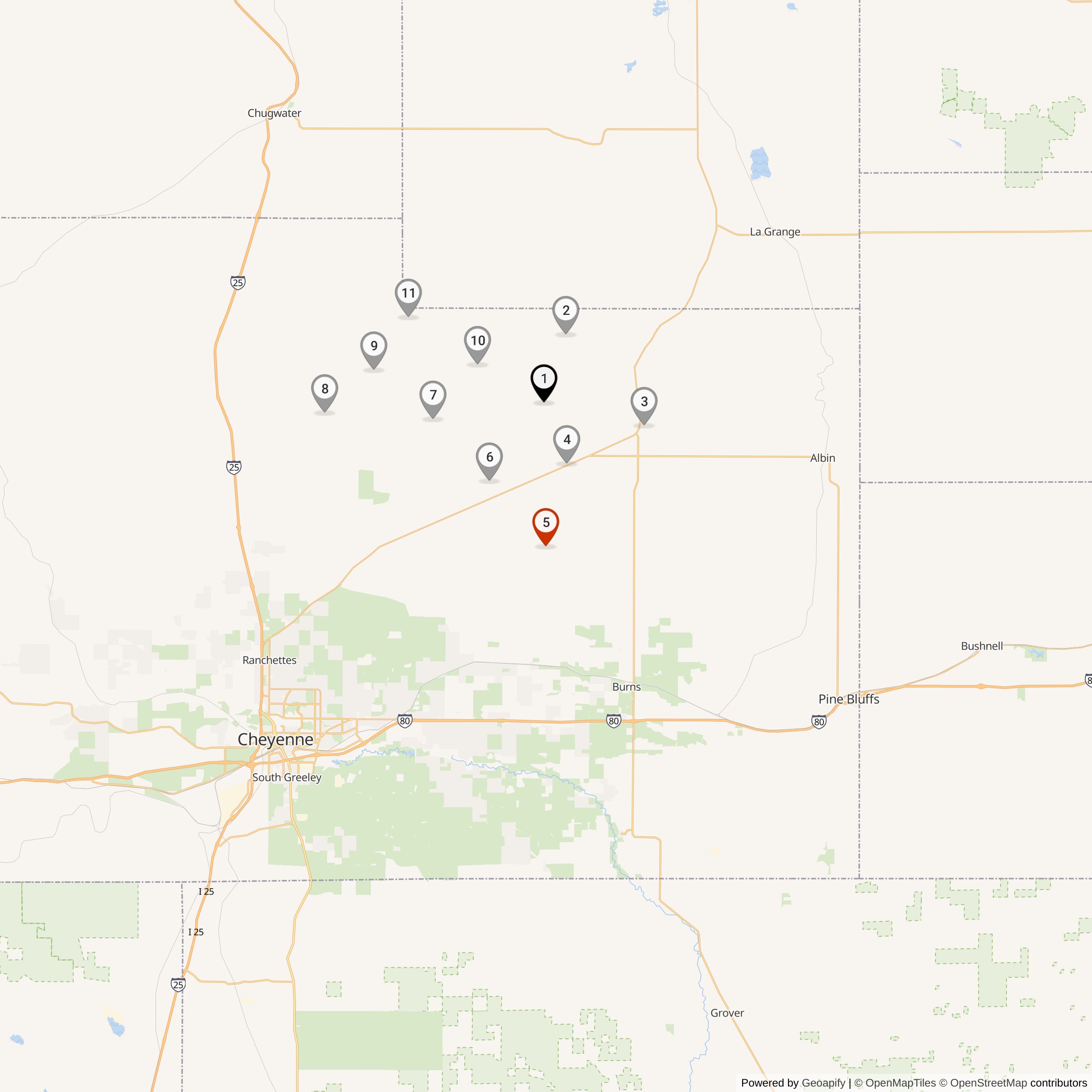 Map Showing Papa 05 Missile Silo Locations