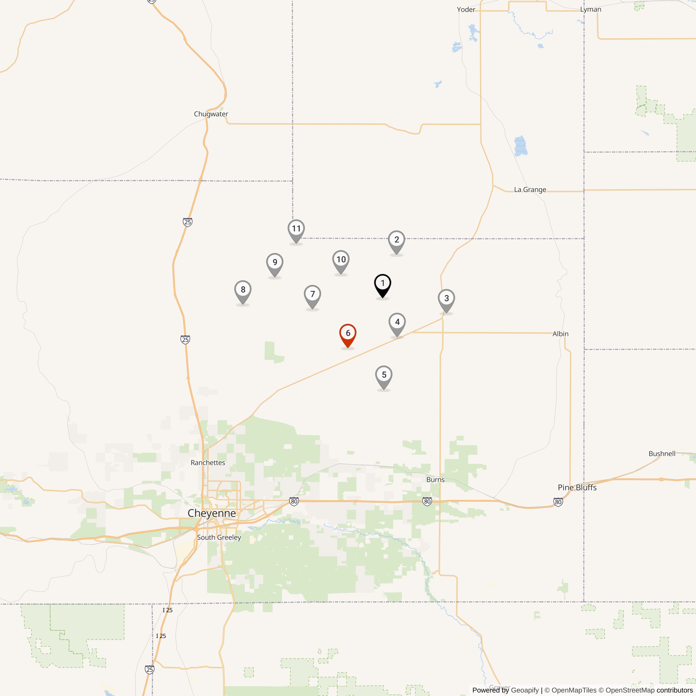 Map Showing Papa 06 Missile Silo Locations