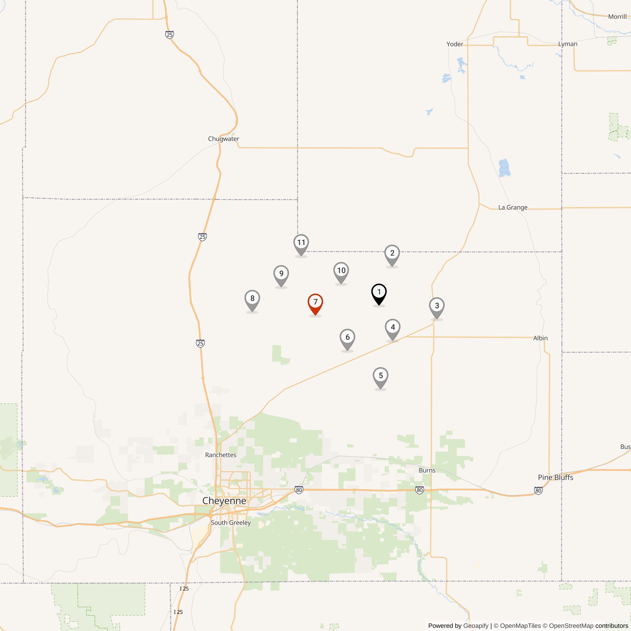Map Showing Papa 07 Missile Silo Locations