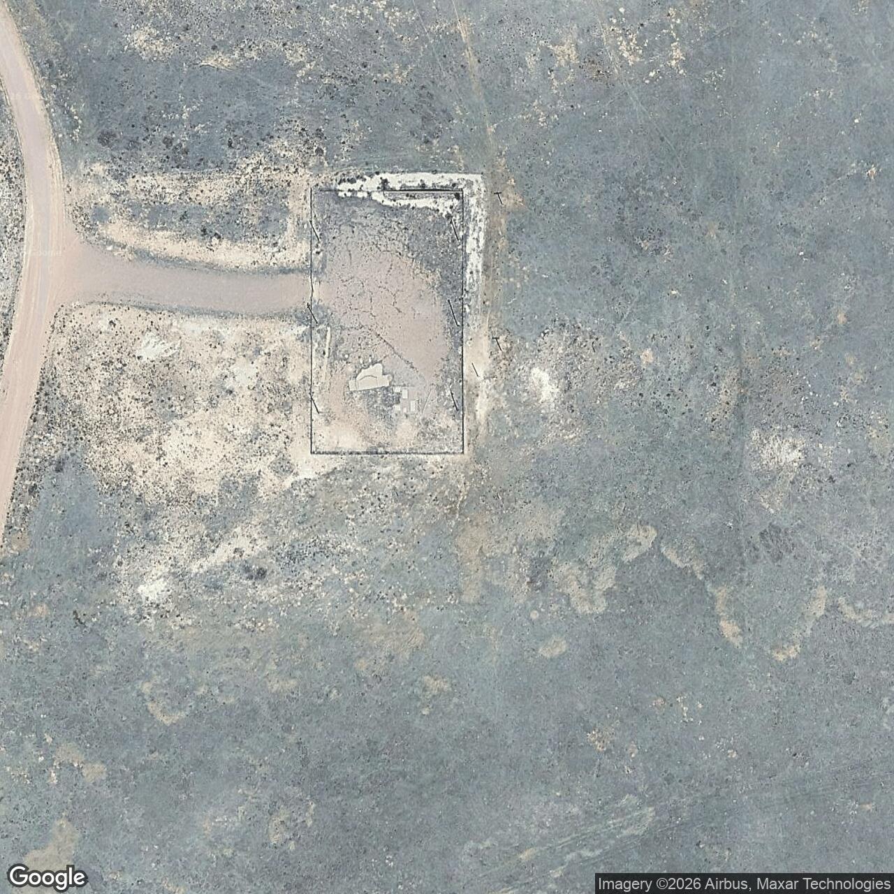 Current Google Satellite Image of Minuteman / Peacekeeper Launch Facility P-07, Wyoming