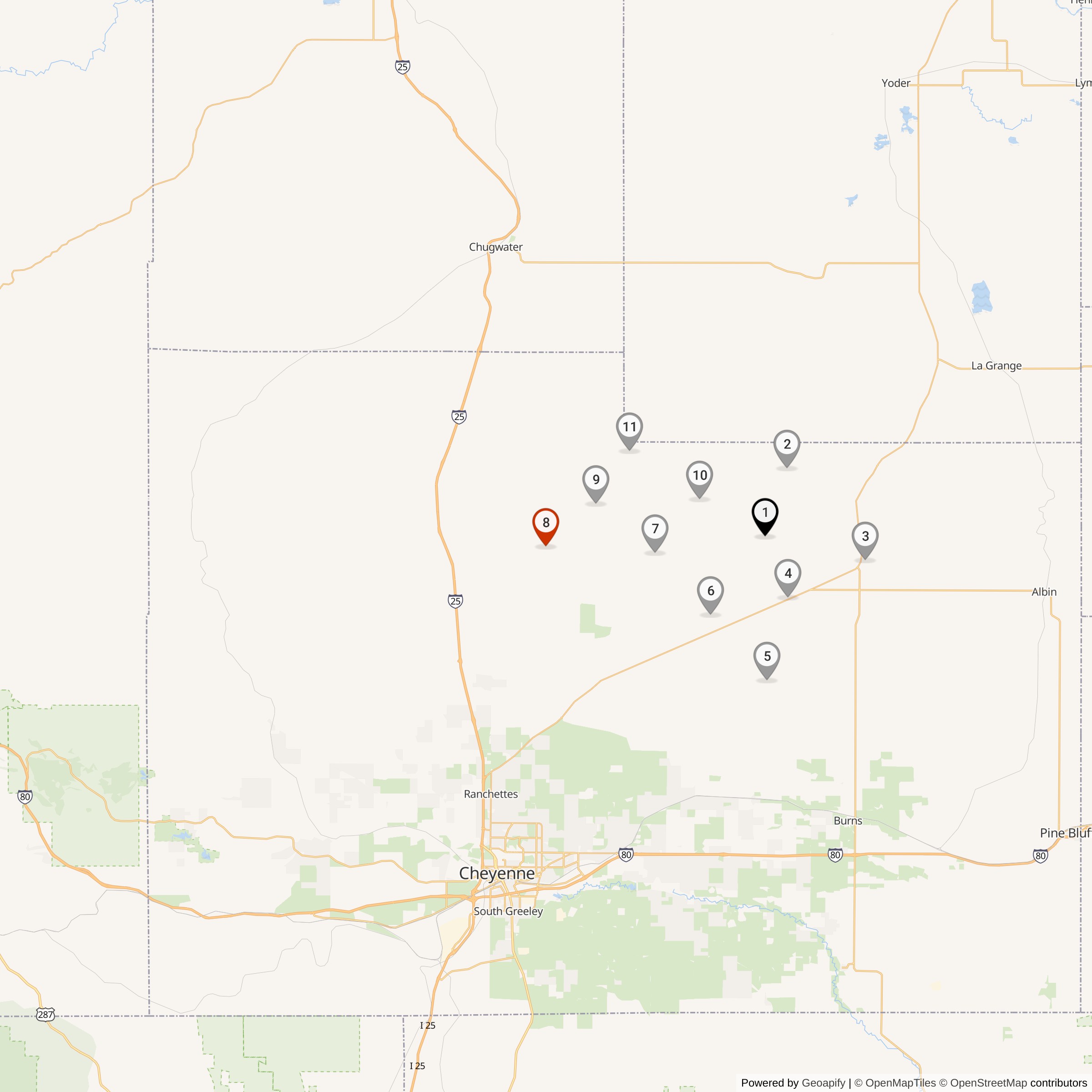 Map Showing Papa Flight Missile Silos & MAF Locations