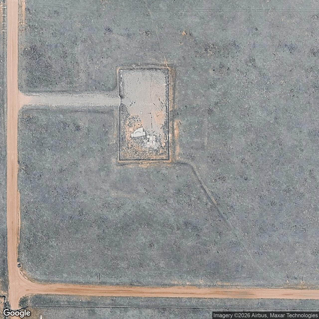Current Google Satellite Image of Minuteman / Peacekeeper Launch Facility P-09, Wyoming