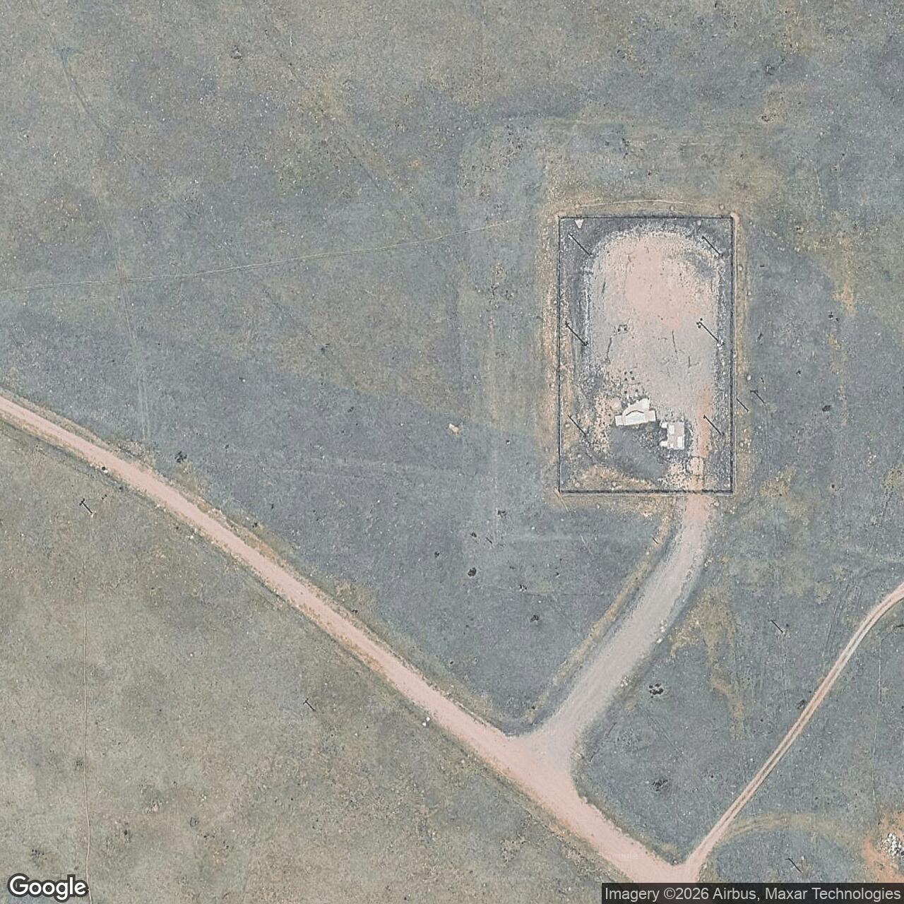 Current Google Satellite Image of Minuteman Launch Facility P-10, Wyoming