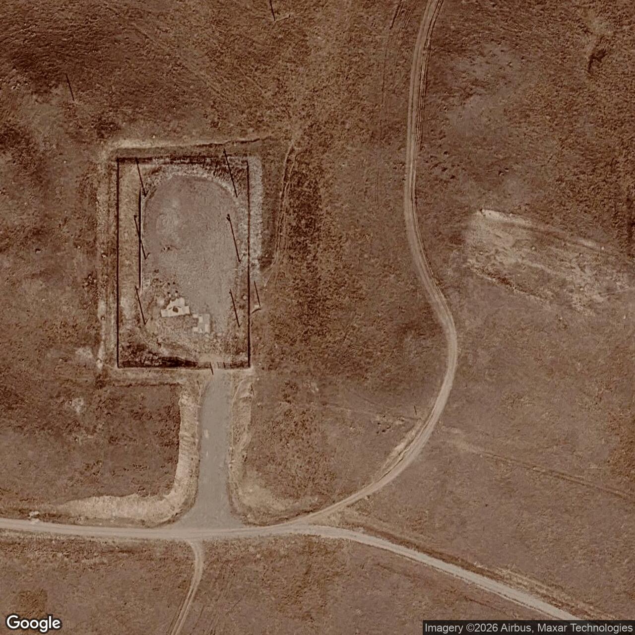 Current Google Satellite Image of Minuteman Launch Facility P-11, Wyoming