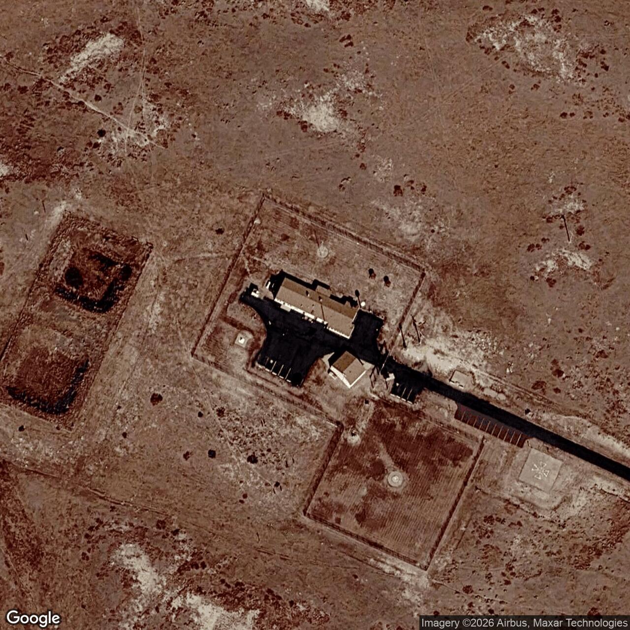 Current Google Satellite Image of Minuteman Missile Alert Facility Q-01 / Quebec 01 Launch Control Facility, Wyoming