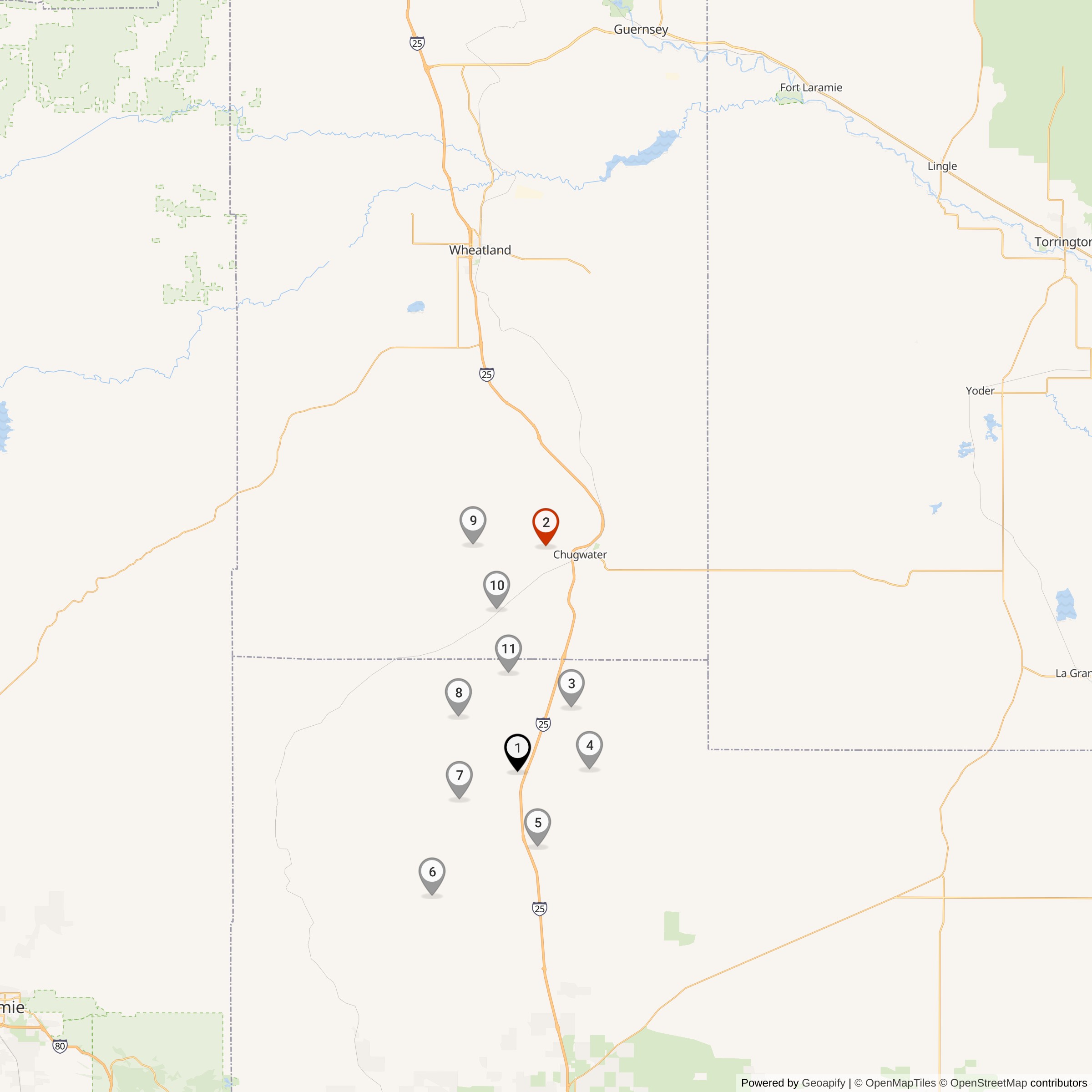 Map Showing Quebec Flight Missile Silos & MAF Locations