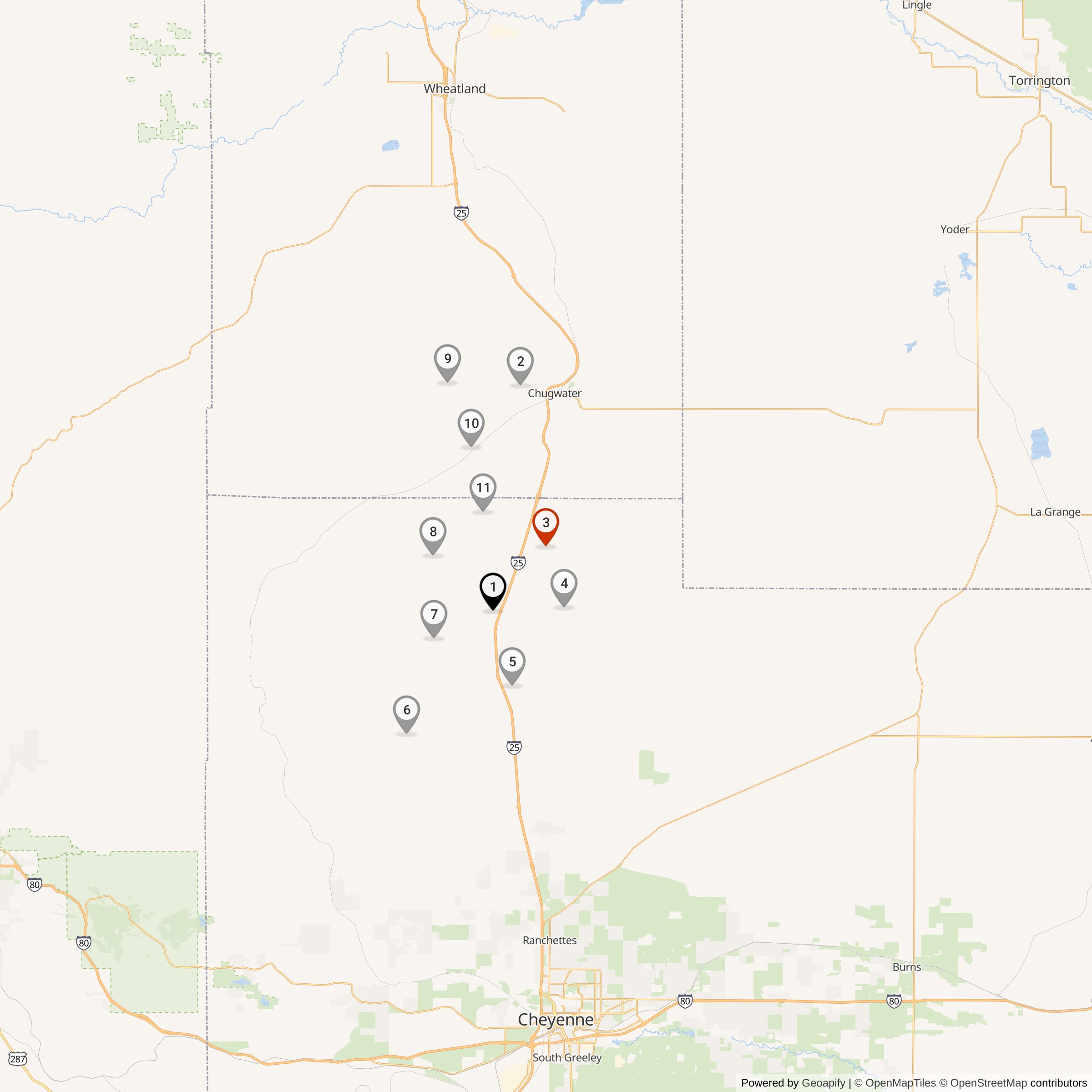Map Showing Quebec Flight Missile Silos & MAF Locations