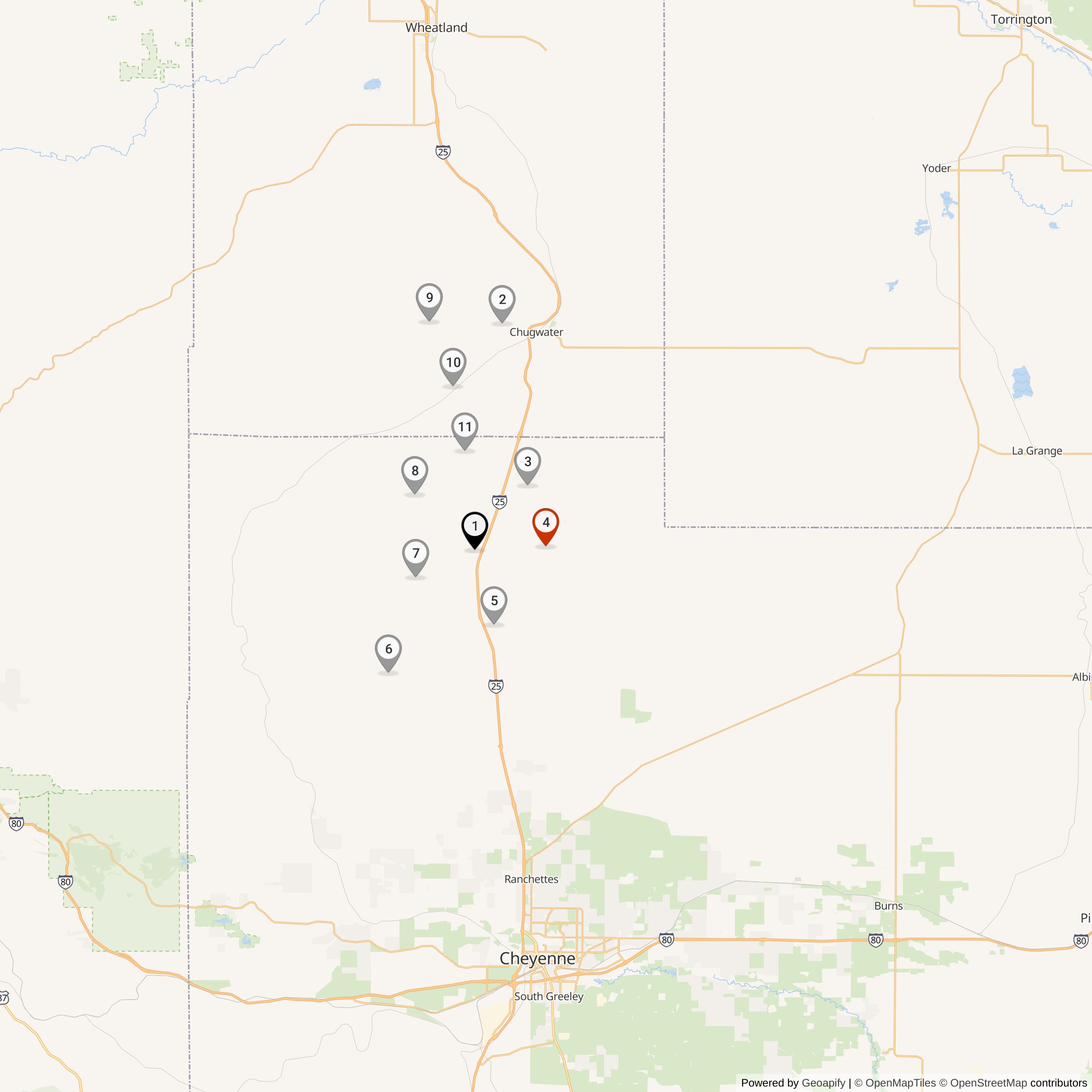Map Showing Quebec Flight Missile Silos & MAF Locations