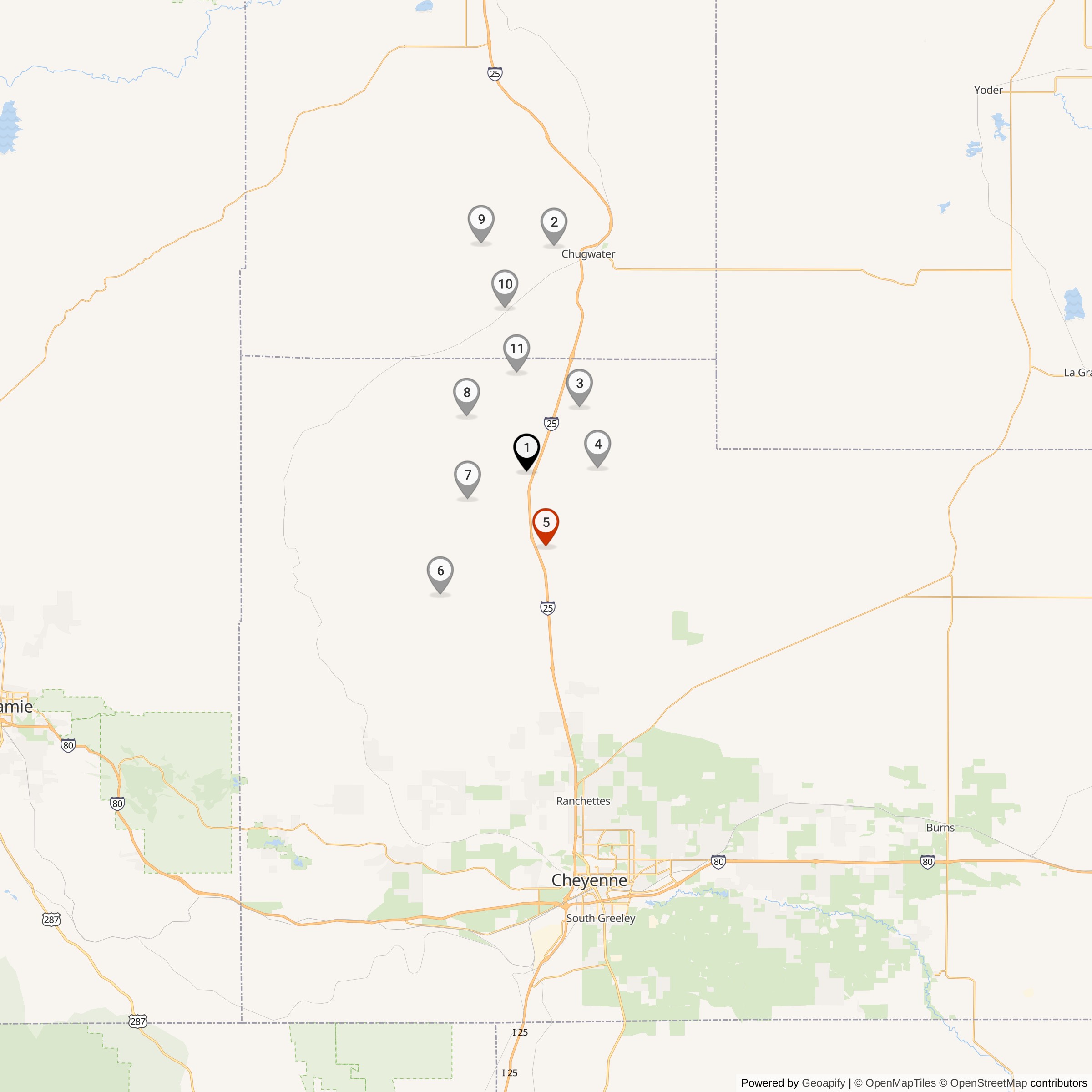 Map Showing Quebec Flight Missile Silos & MAF Locations