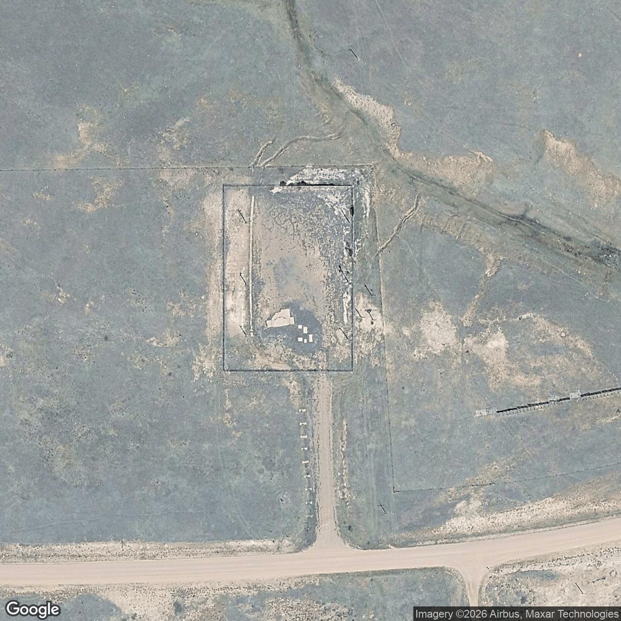 Current Google Satellite Image of Minuteman Launch Facility Q-05, Wyoming