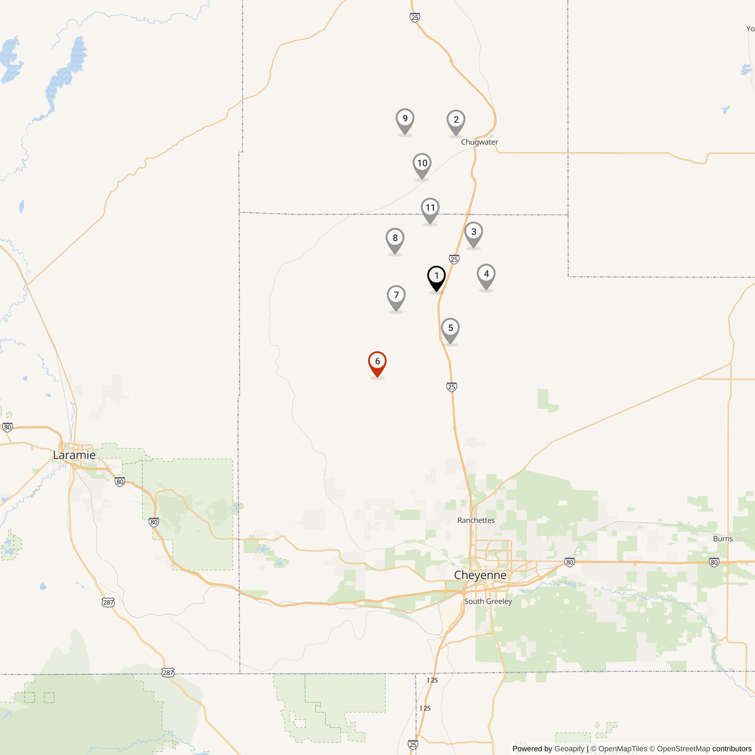 Map Showing Quebec Flight Missile Silos & MAF Locations
