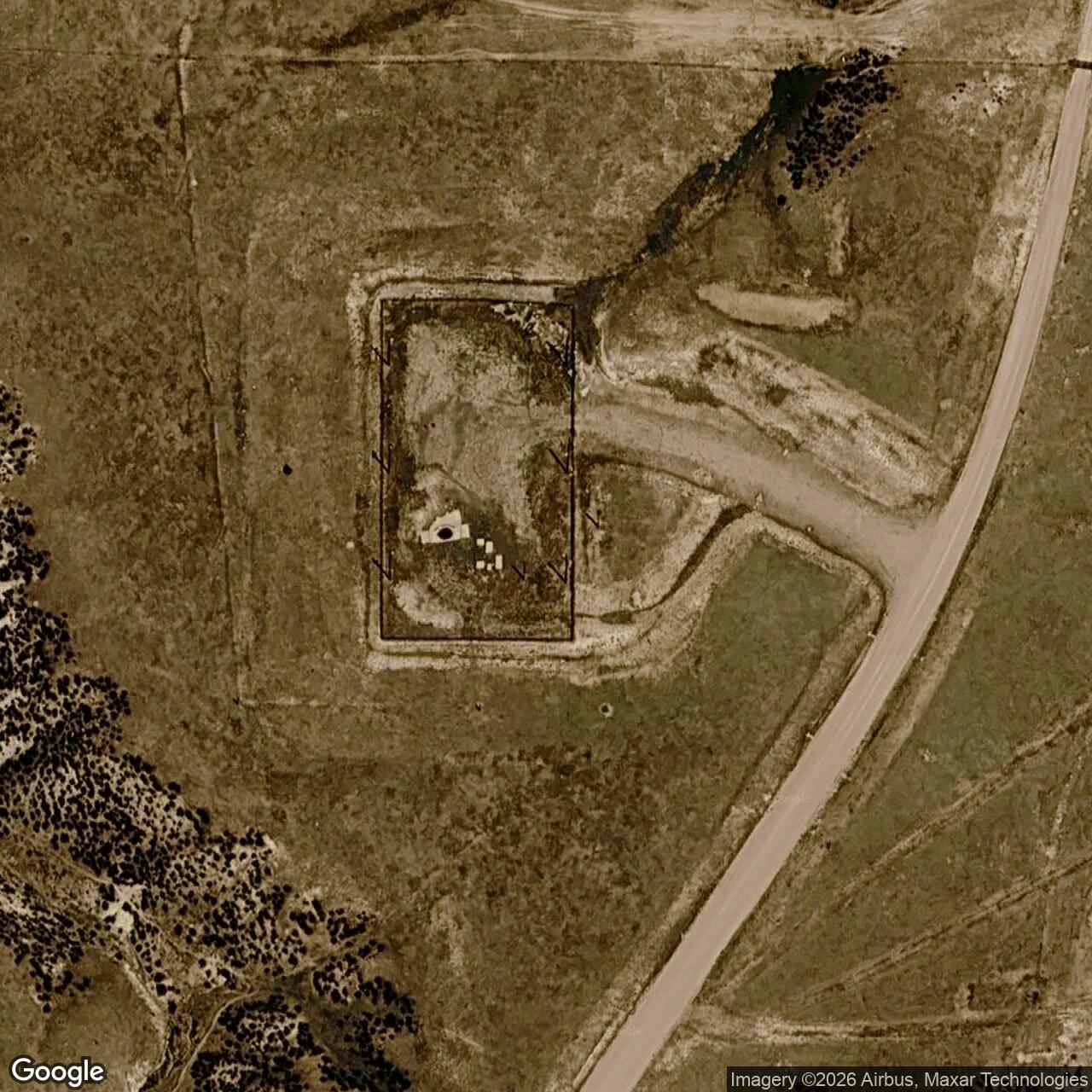 Current Google Satellite Image of Minuteman Launch Facility Q-06, Wyoming