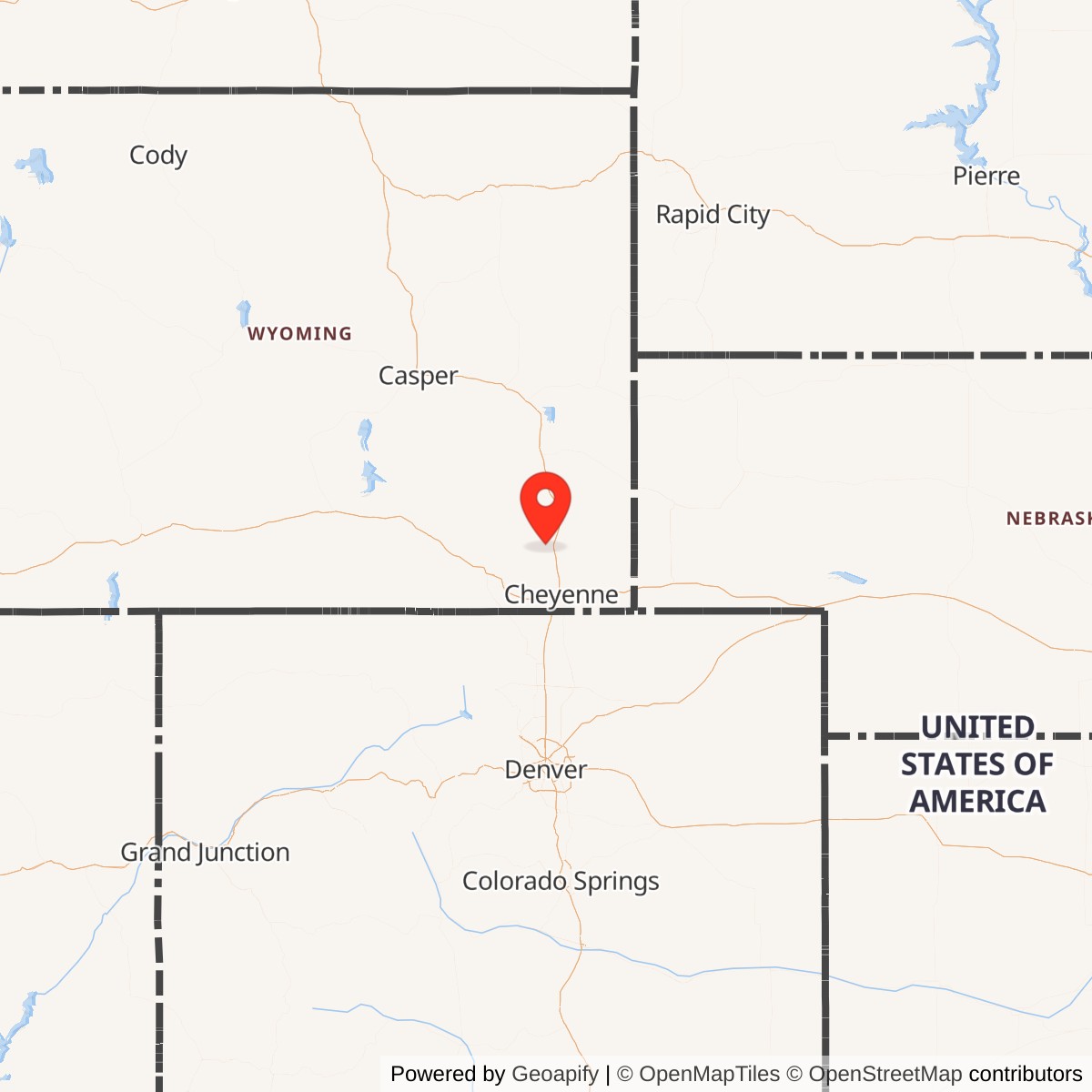 Map showing location of Minuteman Launch Facility Q-07, Wyoming