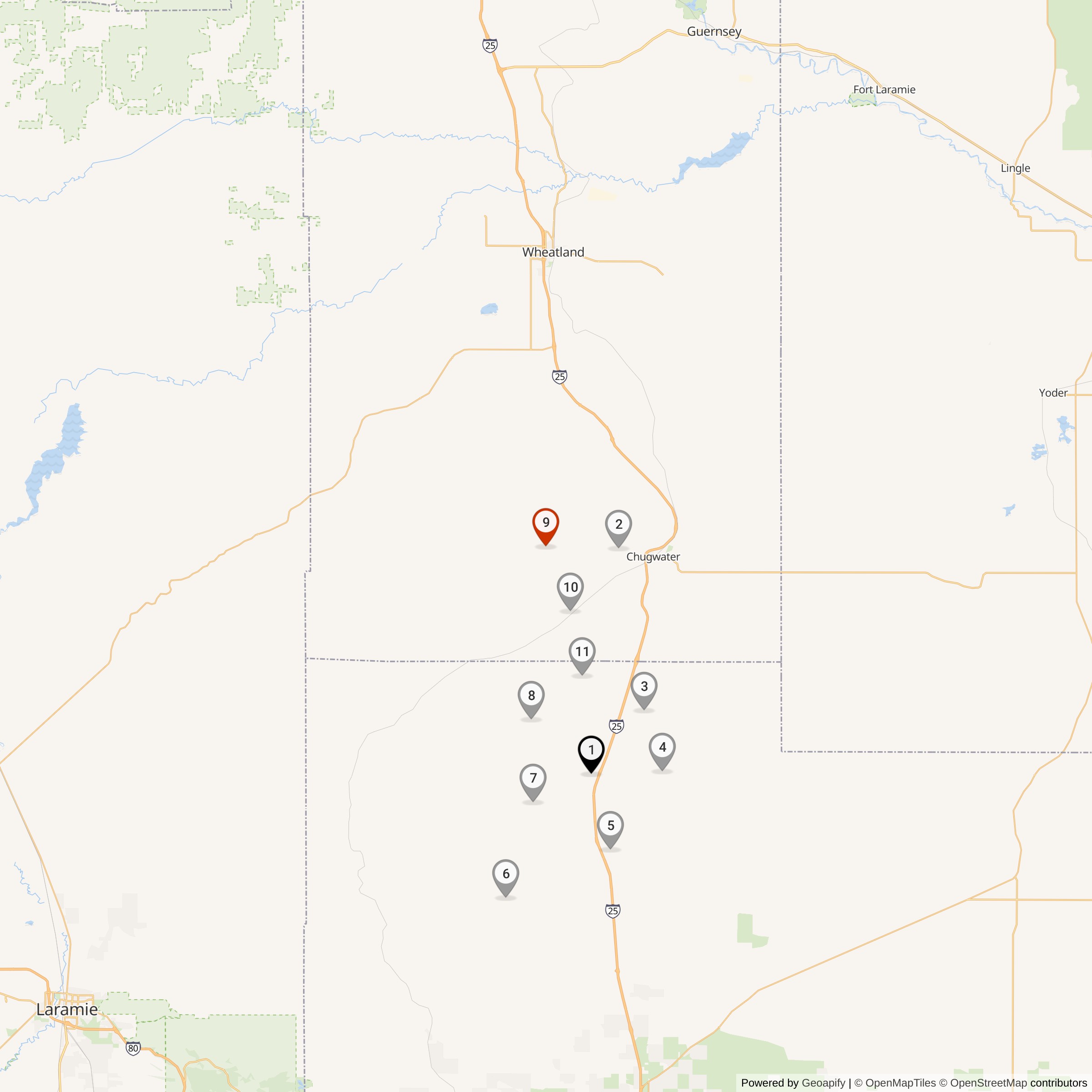 Map Showing Quebec Flight Missile Silos & MAF Locations