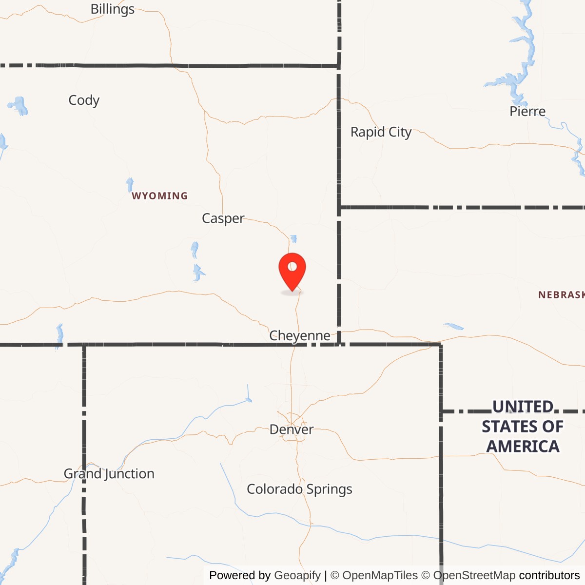 Map showing location of Minuteman Launch Facility Q-09, Wyoming
