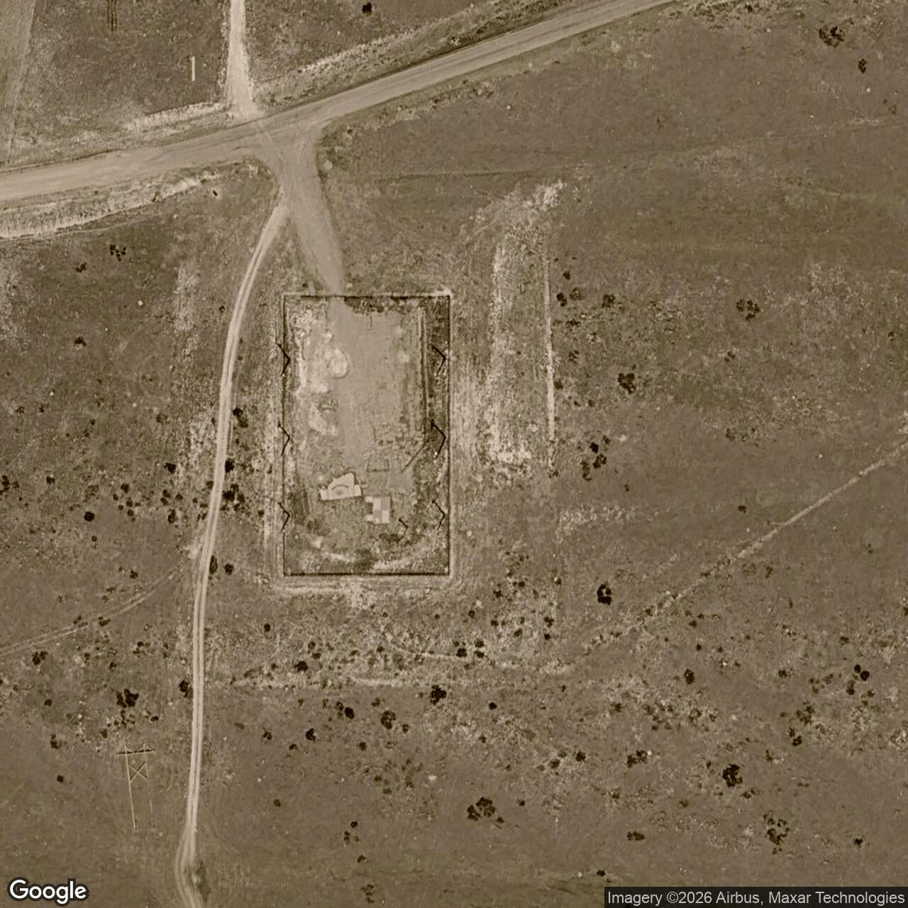 Current Google Satellite Image of Minuteman Launch Facility Q-09, Wyoming