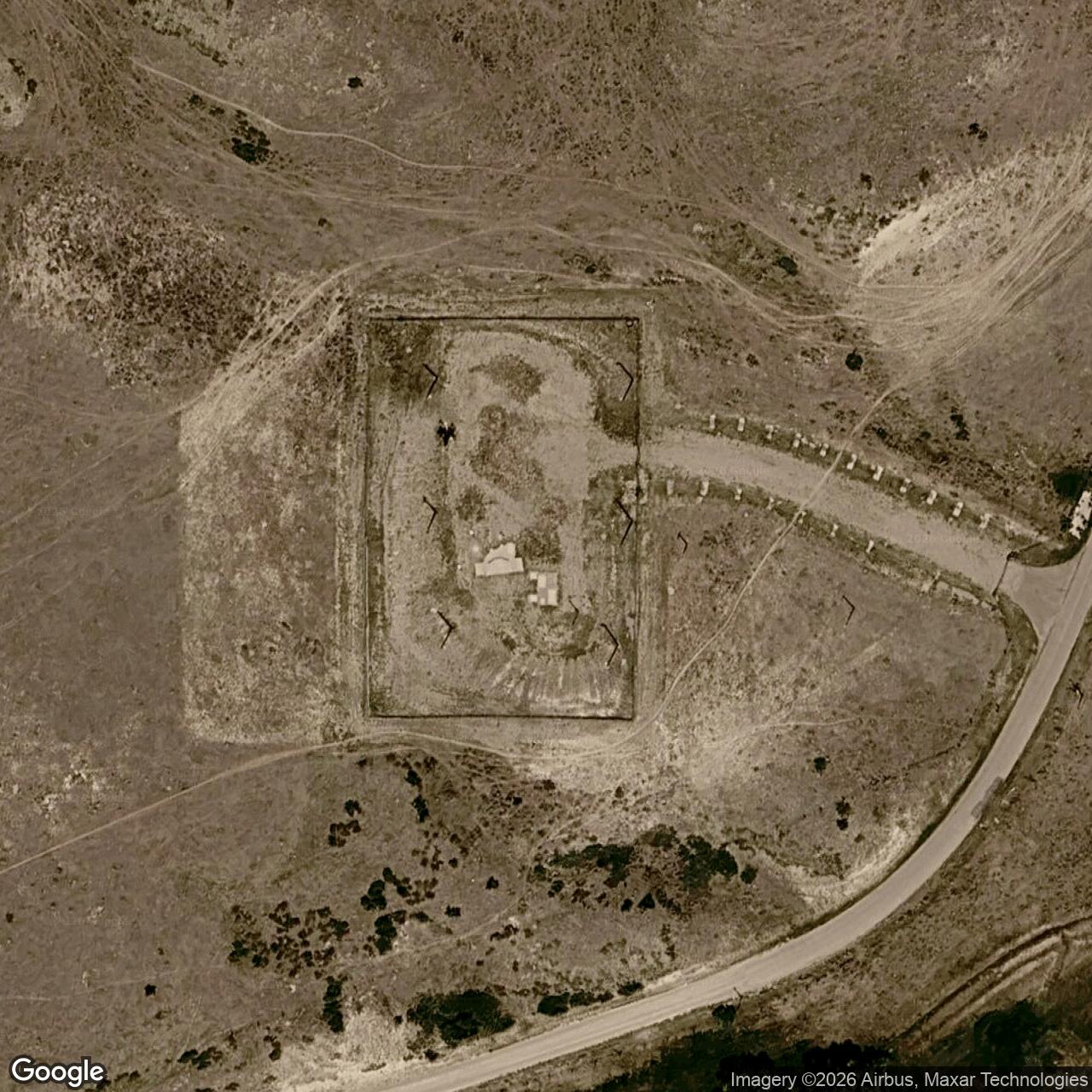Current Google Satellite Image of Minuteman Launch Facility Q-10, Wyoming