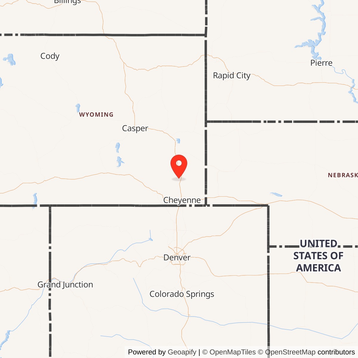 Map showing location of Minuteman Launch Facility Q-11, Wyoming